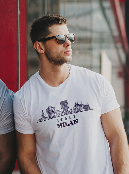 t-shirt uomo skyline - MILANO